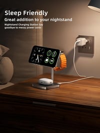 LULULOOK Qi2 MagSafe 3in1 töltőállomás iPhone Apple Watch AirPods 15W gyorstöltés - titanium 6
