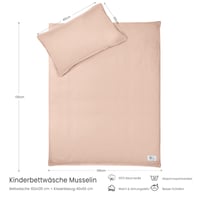 lulumoon Dječja posteljina 100x135 cm - Navlaka za poplun 100x135 + Jastučnica 40x60 cm Pamučni muslin Oeko-TEX standard Lagana Udobna 5