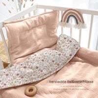 lulumoon Dječja posteljina 100x135 cm - Navlaka za poplun 100x135 + Jastučnica 40x60 cm Pamučni muslin Oeko-TEX standard Lagana Udobna 2