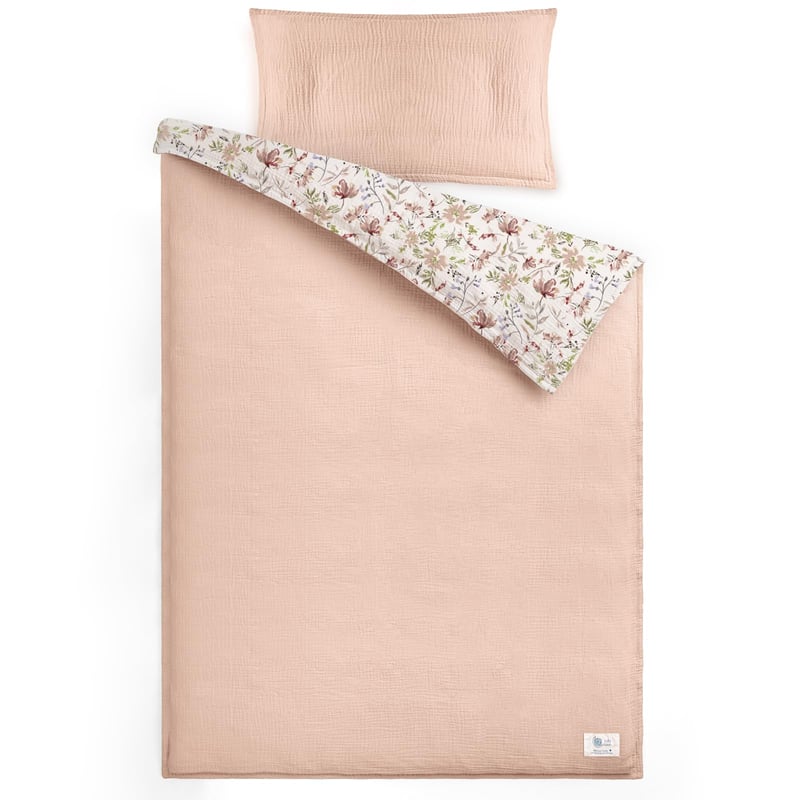 lulumoon Dječja posteljina 100x135 cm - Navlaka za poplun 100x135 + Jastučnica 40x60 cm Pamučni muslin Oeko-TEX standard Lagana Udobna