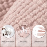 lulumoon Kapucnis detský uterák z mušelínovej bavlny 75x76 cm - Oeko-Tex, extra mäkká a savá osuška pre bábätká od 0 do 18 mesiacov, Homo 2