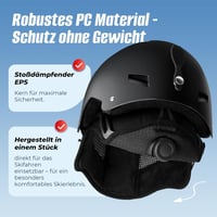 LUMDEER Könnyű sísisak visierrel UV 400 védelemmel férfiaknak és nőknek - M (52 - 57 cm), Black 2