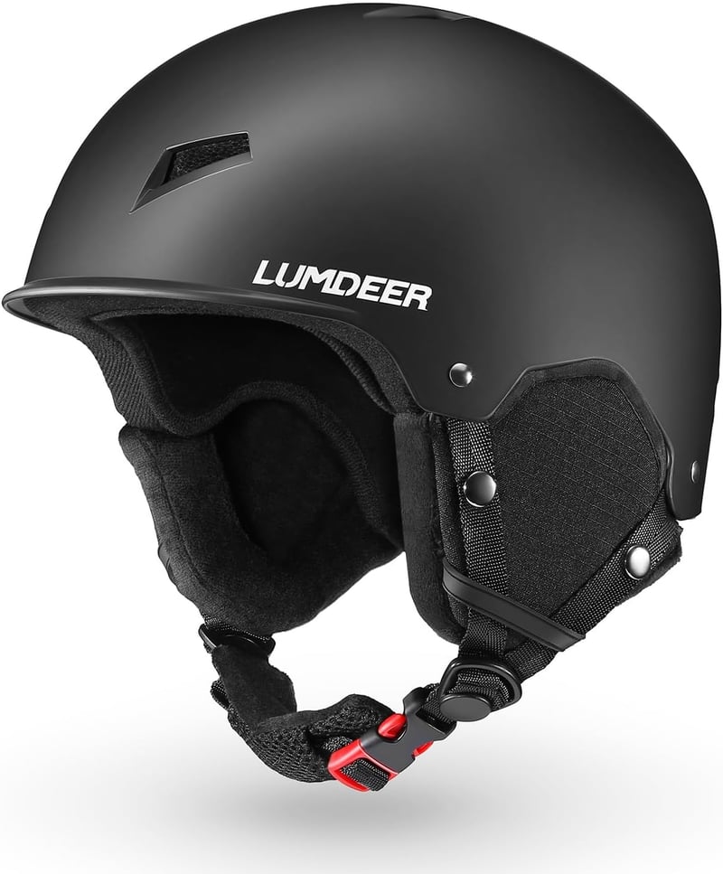 LUMDEER Könnyű sísisak visierrel UV 400 védelemmel férfiaknak és nőknek - M (52 - 57 cm), Black