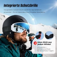 LUMDEER Könnyű sísisak visierrel UV 400 védelemmel férfiaknak és nőknek - M (52 - 57 cm), Black 6
