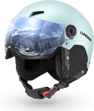 LUMDEER skijaška kaciga s vizirom, UV 400, ventilacija - plava - 52-57 cm