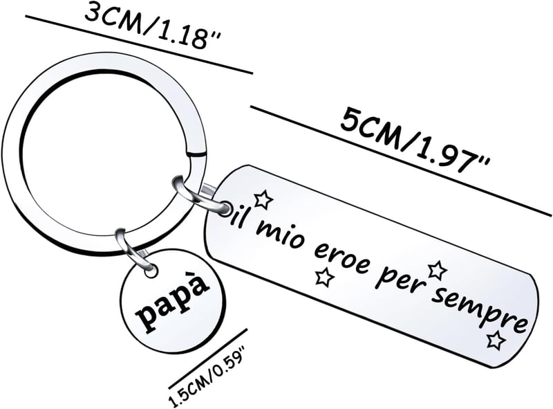 Lumengqi Kulcstartó Apának - Ezüst/Fekete Apák Napja Ajándék