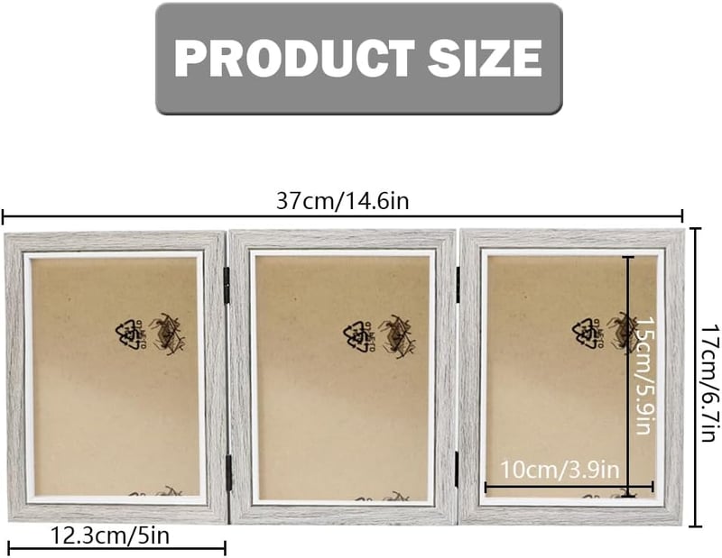 LumenTY Hármas Képkeret Összecsukható 10x15 cm Fali Asztali Dekoráció Esküvői Ajándék