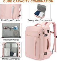 Lumesner Utazó Hátizsák 40L Bővíthető Kézipoggyász Férfi Női Nagy Utazótáska 4 Rendszerező Kockával 5