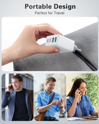 LumFocus 40W USB-C gyorstöltő adapter 4 porttal + 2 m kábel 7