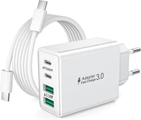 LumFocus 40W USB-C gyorstöltő adapter 4 porttal + 2 m kábel 1