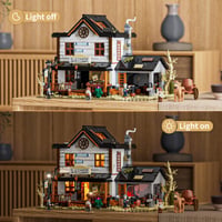 Stavebnica Lumibricks Westernová kováčska dielňa 2042 dielikov – LED osvetlenie a efekt vyhne, vintage model budovy z divokého západu, darček a zberateľský kúsok 2
