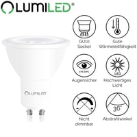 Bec LED Lumiled GU10 1,5W 135lm Alb Rece 6500K Echivalent 15W Reflector Spot Unghi 36° Nereglabil 10 buc Lampă Economică pentru Living Bucătărie Hol Birou 8