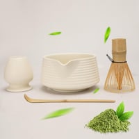 LUMIN TUTU Matcha szertartás készlet fehér - kefe, kanál, tál és tartó 1
