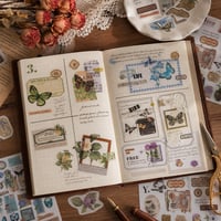 LuminCross Vintage Set naljepnica s cvijećem i leptirima, Washi naljepnice za bullet journal, dnevnik, planer i fotoalbum, DIY dekoracija 5