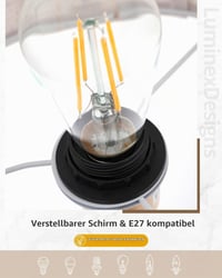 LuminexDesigns Boho podna lampa od hrastovine s bež tekstilnim sjenilom – dnevna lampa u skandinavskom stilu 3