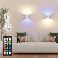 LuminexDesigns LED fali lámpa 2db RGB távirányítós dimmer akkumulátoros - 2er, White 1