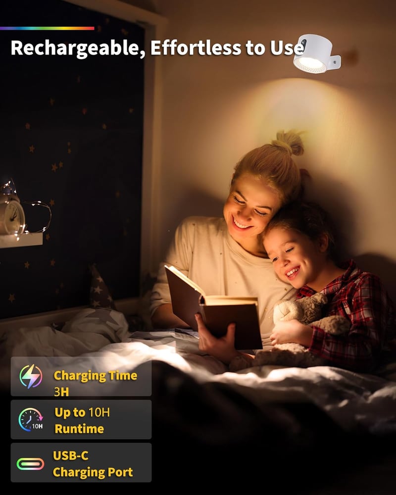 LuminexDesigns LED fali lámpa 2db RGB távirányítós dimmer akkumulátoros - 2er, White