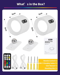 LuminexDesigns LED fali lámpa 2db RGB távirányítós dimmer akkumulátoros - 2er, White 9