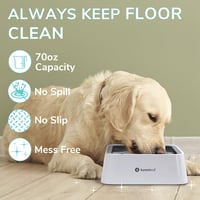 LumoLeaf 2L Kutyaivó Tál Szűrővel, Utazó Vízadagoló Kutyáknak - 2L Grey 2