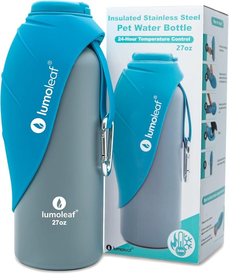 LumoLeaf Kutyaitalos Termosz Palack 800ml - Rozsdamentes Acél, Hőtartó