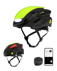 Cască de ciclism Lumos Ultra MIPS cu lumină LED față-spate, semnalizator, stop pe frână, Bluetooth, unisex, Limeflux, mărimea XL 1