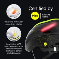 Cască de ciclism Lumos Ultra MIPS cu lumină LED față-spate, semnalizator, stop pe frână, Bluetooth, unisex, Limeflux, mărimea XL 5