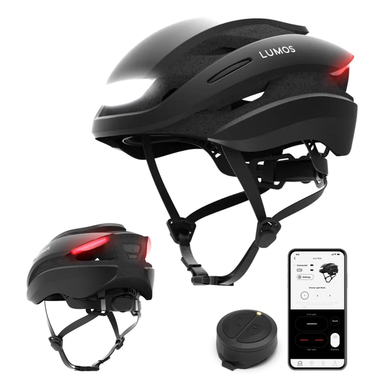 Inteligentná cyklistická prilba Lumos Ultra s predným a zadným LED svetlom, smerovkami, brzdovým svetlom, Bluetooth pripojením, Charcoal Black, veľkosť M-L