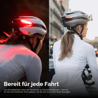 Inteligentná cyklistická prilba Lumos Ultra s predným a zadným LED svetlom, smerovkami, brzdovým svetlom, Bluetooth pripojením, popolavo sivá, veľkosť M-L 6