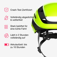 Inteligentná cyklistická prilba Lumos Ultra MIPS | Predné a zadné LED svetlo | Smerovky | Brzdové svetlá | Bluetooth | Electric Lime | Veľkosť M-L | Pánska 5