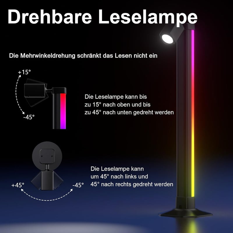 Lumtang 43 cm RGB LED Fénysáv - Zenére Szinkronizáló Hangulatvilágítás, USB Asztali Lámpa, Gamer Háttérfény TV-hez, Olvasólámpa 16 Millió Sz