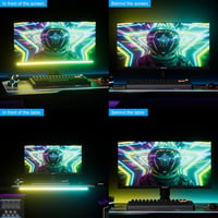 Lumtang RGBIC Monitor Alatti Fénysáv - 60 cm USB LED Világítás Játékhoz, Zenei Szinkronizálással, Színolvasó Funkcióval, PC/Monitor Kiegészí 4