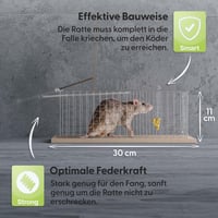 Luna Élő Egércsapda Fa 30x11cm Állatkíméletes Újrahasználható Rágcsálócsapda 4