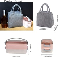 LUNALING Kétemeletes Ételhordó 1600ml - Mikrohullámú Sütőben Használható Bento Doboz Hőszigetelt Táskával, Evőeszközökkel - Diákoknak, Iroda 7