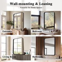 LunaMirror Fekete Fürdőszobai Tükör 50x75 cm - Modern Alumínium Kerettel, Fali Tükör Hálószobába, Nappaliba, Előszobába 6