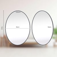 LunaMirror Ovális Fali Tükör 51x71 cm - Fekete Alumínium Kerettel, Fürdőszobába, Nappaliba, Előszobába - Modern Dekoratív Dizájn 3