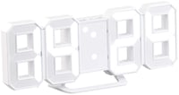 Digitálne stolové a nástenné LED hodiny Lunartec so 7-segmentovým displejom, stmievateľný budík, 21,5 cm, biele 5