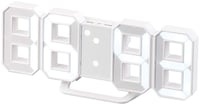 Digitálne stolové a nástenné LED hodiny Lunartec so 7-segmentovým displejom, stmievateľný budík, 21,5 cm, biele 7