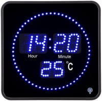 Ceas de masă și de perete radiocontrolat Lunartec cu LED-uri albastre și afișaj al temperaturii, ceas digital radio-comandat 2