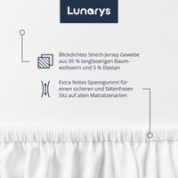 Lunarys SleepRoyal Luksuzna Rastezljiva Plahta 270x200 cm Bijela - 250 g/m² Premium Posteljina s Rubom od 40 cm - Za visoke madrace, Boxspring krevete i vodene krevete - Stretch Jersey 4