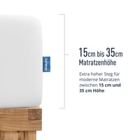 Lunarys SleepRoyal Luksuzna Rastezljiva Plahta 270x200 cm Bijela - 250 g/m² Premium Posteljina s Rubom od 40 cm - Za visoke madrace, Boxspring krevete i vodene krevete - Stretch Jersey 3