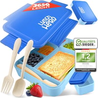 LUNCH HERO Gyerek Uzsonnás Doboz Elválasztókkal - Szivárgásmentes Ételhordó Iskolába és Óvodába - BPA-mentes, Mosogatógépben Mosható, Jegesm 1