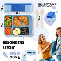 LUNCH HERO Gyerek Uzsonnás Doboz Elválasztókkal - Szivárgásmentes Ételhordó Iskolába és Óvodába - BPA-mentes, Mosogatógépben Mosható, Jegesm 3