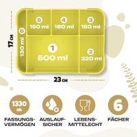 LUNCH HERO Gyerek Uzsonnás Doboz Rekeszekkel - Kiömlés Biztos Ételhordó Evőeszközökkel és Szószos Tartóval BPA Mentes 4