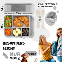 LUNCH HERO Uzsonnás Doboz Rekeszekkel - Szivárgásmentes Gyerek Ételhordó BPA Mentes - Bento Box Iskolába Óvodába Evőeszközzel 3