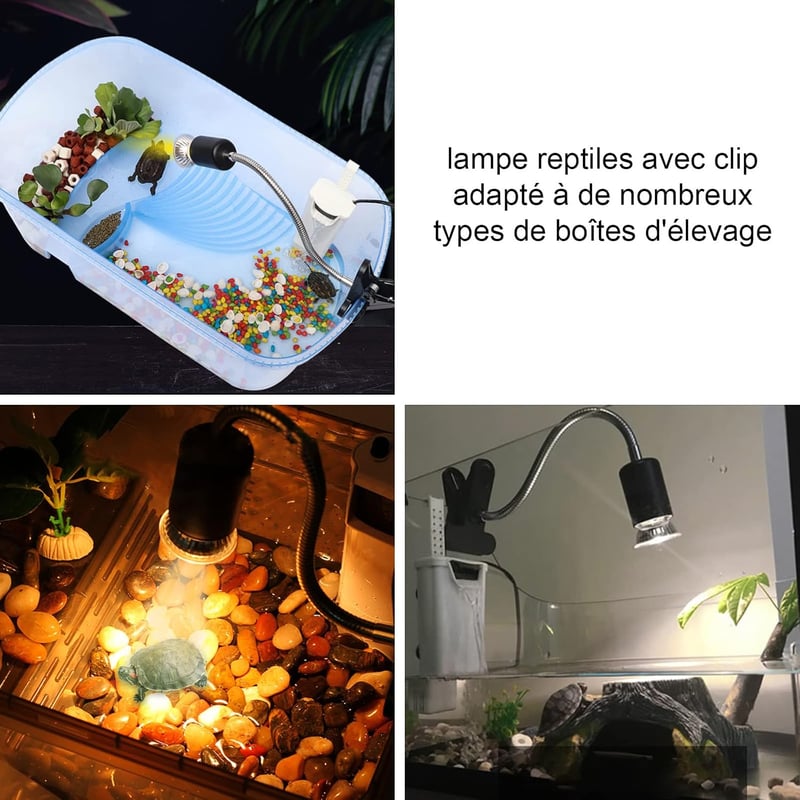 LUNEKUCK Teknős Hőlámpa 25W 50W UVA/UVB Terrárium Lámpa E27 Csipeszes