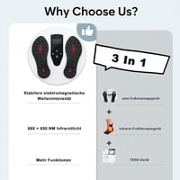 LungSank Infravörös Láb Masszírozó EMS Keringésstimulátorral Neuropátia Enyhítésre - Black / White 9