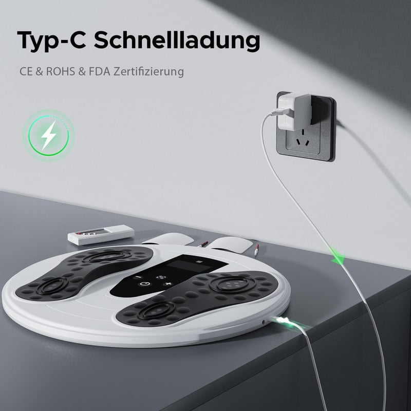 LungSank Infravörös Láb Masszírozó EMS Keringésstimulátorral Neuropátia Enyhítésre - Black / White