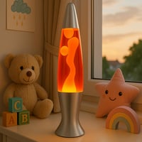 Láva lampa LED Lunivers - retro štýl 70. rokov, žlto-červená farba, veľkosť žiarovky A17 1