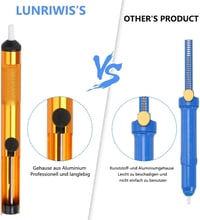 Lunriwis 80W LCD Forrasztópáka Készlet, 180-500°C Hőmérséklet Szabályozással, 5 Cserélhető Heggyel, Forrasztóónnal és Kiforrasztó Pumpával,  7