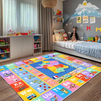 Covor pentru camera copiilor Luogort, dreptunghiular, antiderapant, cu model alfabet, 160x230 cm, pentru camera de joacă și dormitor 9